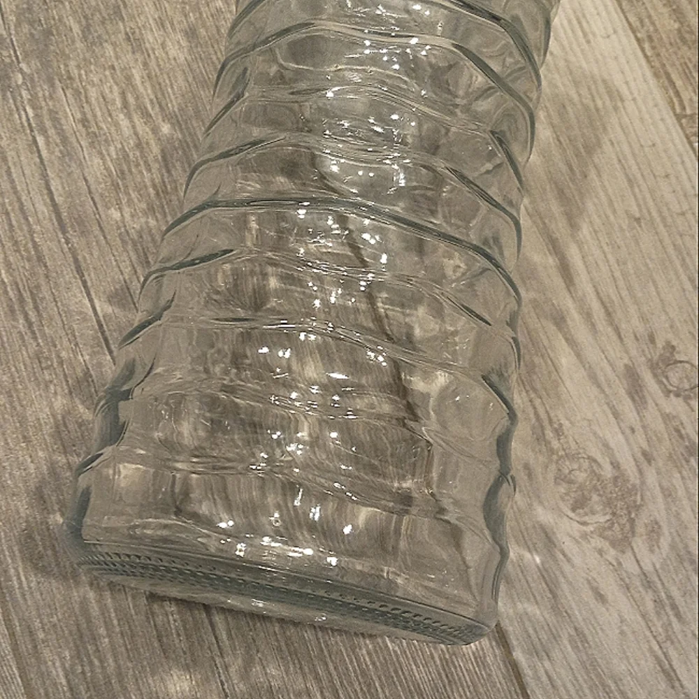 Textured Clear Glass Vase 9.5 Inches Tall